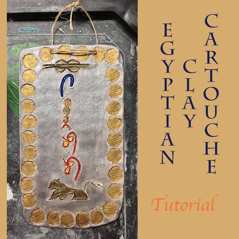 Egyptian Cartouches Clay Project Egyptian School Projects, Egyptian Art Activities, Egypt Clay Art, Ancient Egypt Clay Projects, Egyptian Art Elementary, Egyptian Names, Egyptian Crafts, Ancient Egypt Projects, Egypt Project