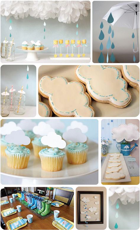 "shower" shower | image sources blogged at www.hellomydearbl… | Flickr Rain Baby Showers, April Baby Shower, Rain Baby, Ideas Cupcakes, Babyshower Party, Boy Baby Shower Ideas, Food Wedding, Spring Baby Shower, Rainbow Baby Shower