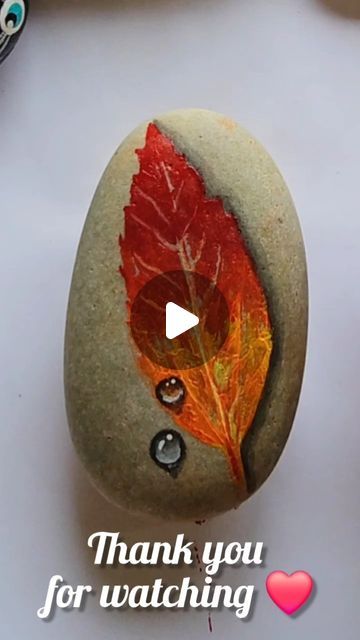 Rico Stone Art on Instagram: "leaf stamp painting on rock with droplet💧#art #acrylicpainting" Leaf Stamp Painting, Leaves Painting Acrylic Leaf Art, Leaves Painting Acrylic, Painting On Leaves, Stamp Painting, Leaf Stamp, Leaves Painting, Painted Leaves, Leaf Art