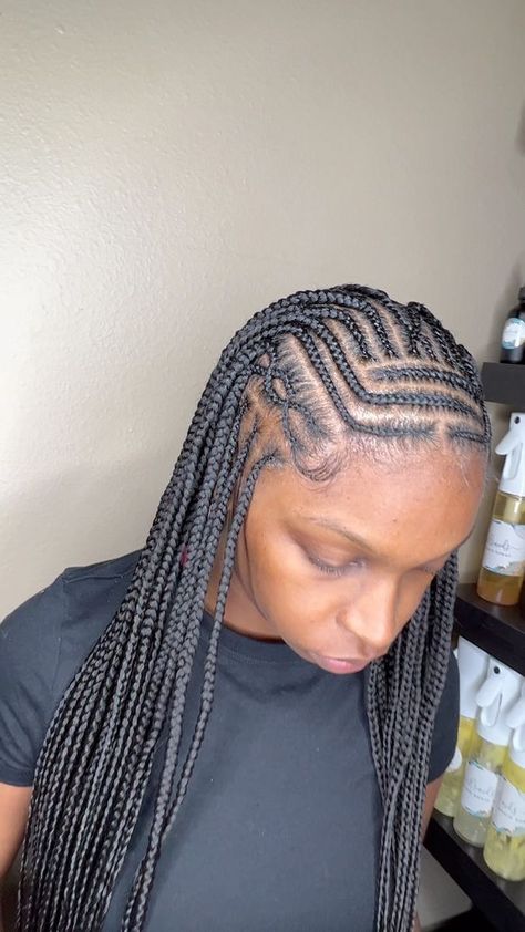 Half cornrows/ half knotless !! Don’t forget to book Back2School Stylez 💕💕 #braids #cornrowstyles #nolabraids #nolabraider #metairiebraids #back2school #hairstylist | Ja'Quita Jolla | victoriamonet · Original audio Half Freestyle Half Knotless, Half Knotless Half Cornrow, Half Braids Half Knotless, Knotless Braids Half Up Half Down, Corn Rows In Front Knotless In Back, Half Up Half Down Knotless Braids, Half Knotless Half Feed In, Half Up Half Down Cornrows Braids, Half Cornrows Half Braids