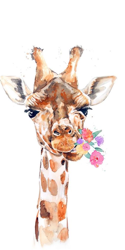 Giraffe Art, A Giraffe, Giraffes, Animal Art, Watercolor Painting, Painting Ideas, Watercolor Art, Art Ideas, Nursery