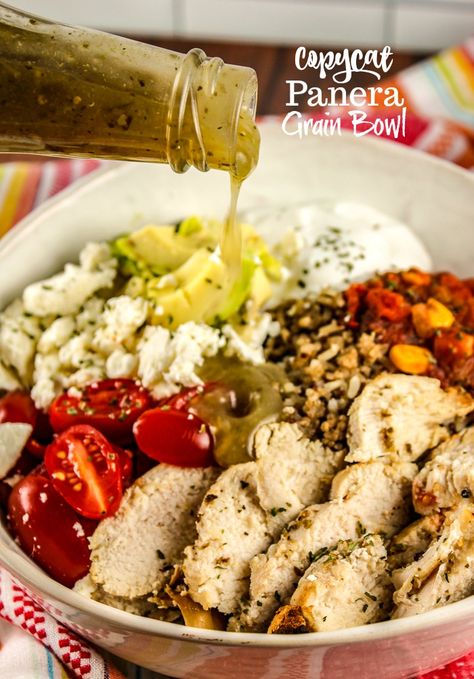 Warm Grain Bowl, Baja Bowl, Grain Bowl Recipe, Chicken Brown Rice, Recipes With Ingredients, Mediterranean Bowls, Copycat Panera, Healthy Bowls Recipes, Grain Bowls