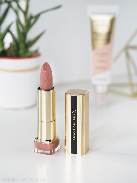 Max Factor Color Elixir Moisture Kiss Lipstick - Mateja's Beauty Blog Max Factor Lipstick, Lip Collection, Kiss Lipstick, Rose Lipstick, Lipstick Swatches, Nude Lipstick, Care Skin, Max Factor, Nude Pink