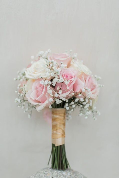 White Pink Bridesmaid Bouquet, White And Pink Roses Wedding, Homecoming Bouquet, Bride Bouquet Pink, Light Pink Bouquet, Flower Alternatives, Pink Rose Wedding Bouquet, Prom Flowers Bouquet, Light Pink Bridesmaids