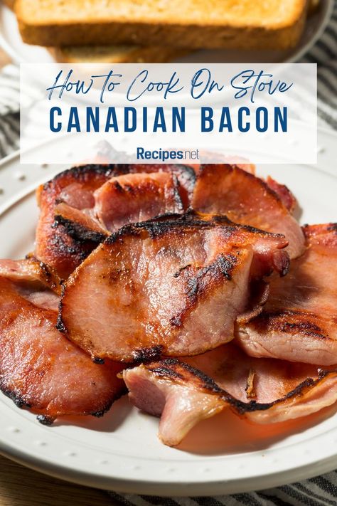 Start your day off right with our guide on How To Cook Canadian Bacon On Stove! Whip up a delicious and protein-packed breakfast in minutes with this easy method. Whether you're craving a hearty morning meal or need a quick brunch idea, Canadian bacon is the perfect solution. Visit Recipes.net and let's make your mornings delicious and hassle-free! Canadian Bacon Recipes Breakfast, Canadian Bacon Breakfast, Canadian Bacon Recipes, Bacon Recipes Breakfast, Quick Brunch, Bacon Dishes, Canadian Bacon, Canadian Food, Protein Packed Breakfast