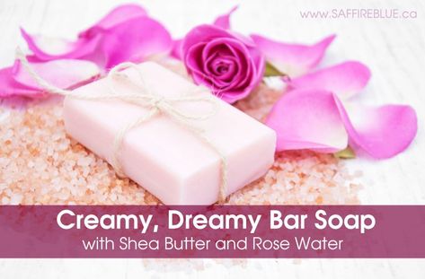 Rose Water Recipe, Shea Butter Soap Recipe, Palmarosa Essential Oil, Blue Soap, Cold Process Soap Recipes, Handmade Soap Recipes, Soap Making Recipes, Measuring Ingredients, Sandalwood Essential Oil