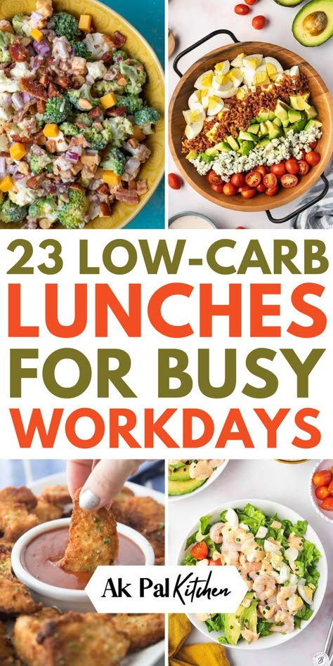 Energize your day with these satisfying low carb lunch ideas! Discover an array of easy lunch ideas for work. Fuel your body with high protein low carb lunch ideas that support your health goals. Simplify your meal prep with delicious meal prep lunch options, all designed to keep you on track. Explore a world of healthy lunch ideas like chicken salad, egg muffins, low carb seafood recipes, and other high-protein meals. Say goodbye to excess carbs and embrace the joy of carb free lunches! Carb Free Lunches, Recipes Lunch Work, Low Carb Recipes Lunch, Low Carb Lunches For Work, High Protein Low Carb Lunch, Easy Low Carb Lunch, High Protein Lunches, Easy Lunch Ideas For Work, Low Carb Lunch Recipes