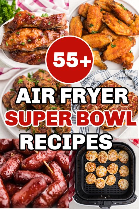 55+ Air Fryer Super Bowl Recipes - Air Frying Foodie April Dinners, Vodka Slushies, Frying Recipes, Best Superbowl Food, Airfryer Recipe, Frozen Sweet Potato Fries, Bacon Wrapped Chicken Bites, Super Bowl Recipes, Freeze Sweet Potatoes