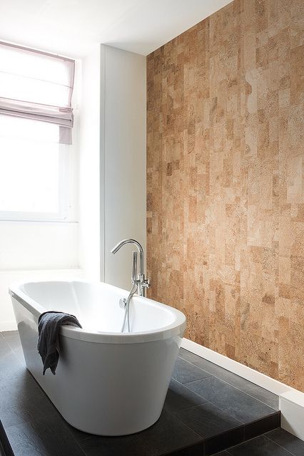 Cork Wall, another great texture to add warmth without overwhelming color. Cork Wall Tiles, Cork Tiles, Decorative Wall Tiles, Cork Wall, Cork Flooring, Home Trends, Bathroom Wall Decor, Diy Bathroom, Wooden Wall