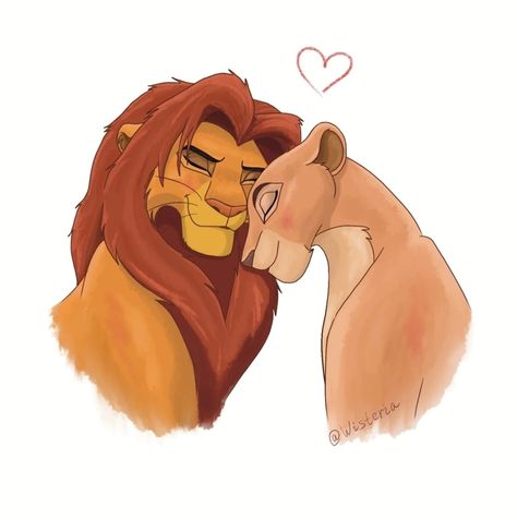 Simba Nala Wallpaper, Simba And Nala Fanart, Disney Cartoon Couple Aesthetic, Couples Cartoon Aesthetic, Disney Couples Aesthetic, Disney Cartoon Couple, Disney Love Couples, Olivia Animal, The Lion King Wallpaper