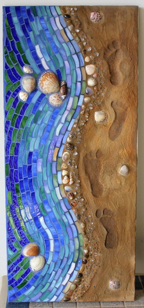 40 Impressive DIY Mosaic Projects - Craftionary Diy Mosaic Projects, Garden Mosaics, Mosaic Stained, Mosaic Madness, Pebble Mosaic, Mosaic Garden, Mosaic Projects, Mosaic Diy, Beach Crafts