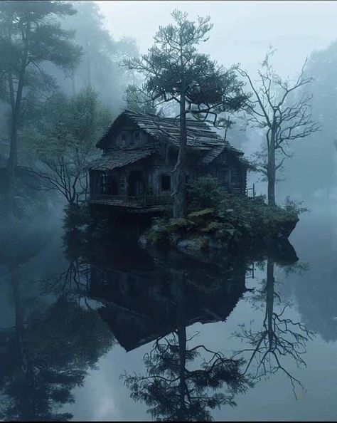 Haunted Places Aesthetic, Eerie Photography, Gothic Setting, Witches Cottage, Dark Forest Aesthetic, Creepy Houses, Old Abandoned Houses, Hogwarts Aesthetic, Landscape Concept