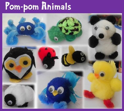 Toddler Paper Crafts, Quiet Critters, Christmas Pom Pom Crafts, Pom Pom Animals, Woolen Craft, Pom Crafts, Diy Pom Pom, How To Make A Pom Pom, Music Crafts