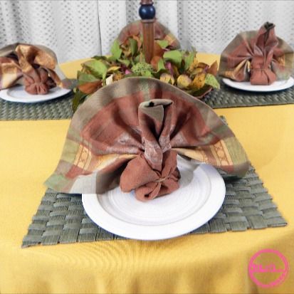 Make your Thanksgiving Table come to Life with this Turkey Napkin Fold. The Full tutorial is on my Channel - DdotAnn Fancy Cloth Napkin Folding, Napkin Fold Thanksgiving, Napkins For Thanksgiving Table, How To Fold A Turkey Napkin, Thanks Giving Napkin Folding, Napkin Folding Thanksgiving Step By Step, Cool Napkin Folding Ideas, Table Napkin Design Ideas, Napkins Thanksgiving Folding