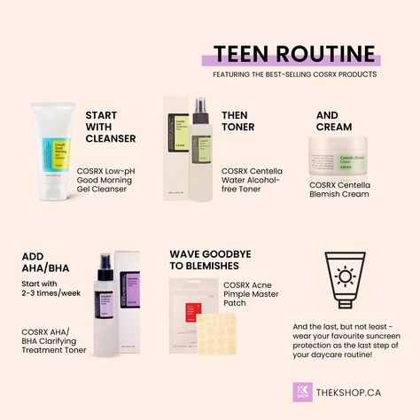 Cosrx Skin Care Routine For Oily Skin, Cosrx Skincare Routine, Teen Skin Care Routine, Glowup Products, Cosrx Skin Care Routine, Cosrx Skin Care, Acne Triggers, Korea Skincare, Regular Skin Care Routine