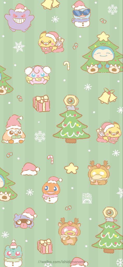 Video Game Christmas Wallpaper, Nintendo Christmas Wallpaper, Pokémon Christmas Wallpaper, Winter Pokemon Wallpaper, Pokemon Winter Wallpaper, Pokemon Snorlax Wallpaper, Ironic Wallpapers, Pokemon Christmas Wallpaper, Kawaii Christmas Wallpaper