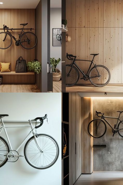 Save space with a DIY wall-mounted bike rack! Perfect for small apartments and stylish storage. #DIYBikeRack #SpaceSaving #HomeOrganization Diy Bike Rack, Wall Mount Bike Rack, Bike Rack, Stylish Storage, Small Apartment, Small Apartments, Diy Wall, Space Saving, Home Organization