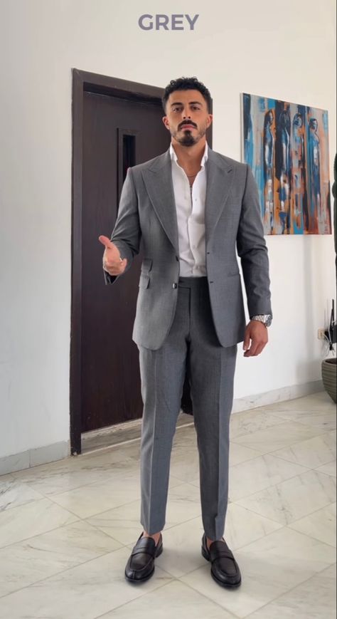 Men’s Wedding Guest Outfit Plus Size, Suit For Graduation Men, Men Formal Outfit Classy Suits, Designer Suits For Men Classy, Grey Blazer Outfit Men, Men Formal Outfit Classy, Blazer Outfits For Men, Men Formal Outfit, Suits For Guys