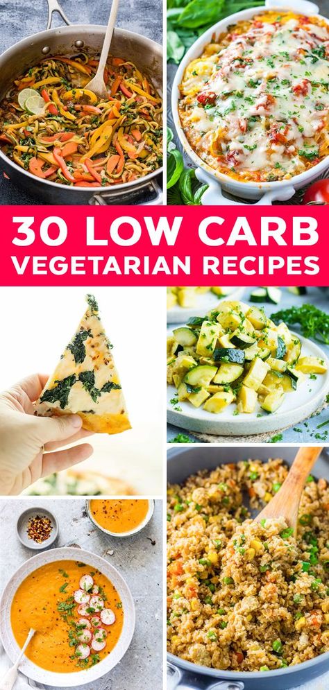 Vegetarische Diners, Vegetarian Dinner Recipes, Low Carb Vegetarian Recipes, Diner Recept, Low Carb Diets, Diet For Beginners, Diet Breakfast Recipes, Ketogenic Diet Meal Plan, Ketogenic Diet For Beginners