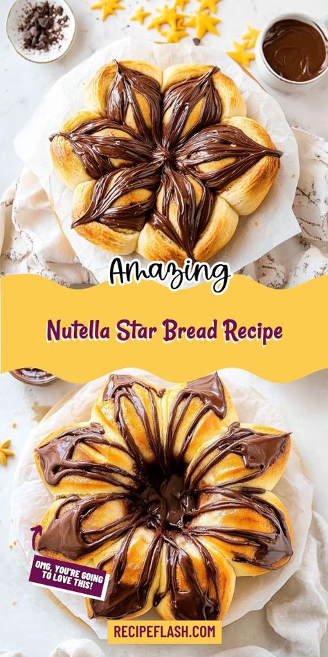 Treat yourself this holiday season with our Nutella Star Bread Recipe! This enchanting Christmas dessert is a blend of flaky dough and rich Nutella, perfect for cozy gatherings. Simple to prepare and visually stunning, it’s the ultimate indulgence that will leave everyone craving more. Celebrate with a sweet touch! Star Bread Recipe, Nutella Star, Nutella Star Bread, Unique Christmas Desserts, Nutella Filling, How To Make Nutella, Beautiful Bread, Christmas Dessert Table, Star Bread