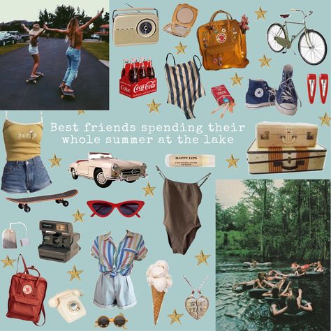 Summer by the lake aesthetic niche meme/ mood board #moodboard #niche #summer #aesthetic By The Lake Aesthetic, Cute Outfits For Birthday, Summer Camp Aesthetic Outfits, Summer By The Lake, Camping Aesthetic Outfits, Summer Camp Outfits, Summer Camp Aesthetic, Pattern Curator, Lake Aesthetic