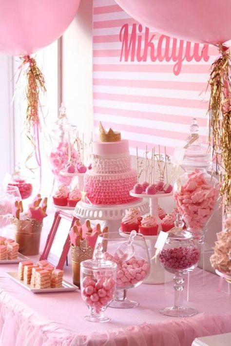 Pinkalicious princess pink and gold birthday party via Kara's Party Ideas KarasPartyIdeas.com Pink And Gold Party Ideas, Gold Party Ideas, Pinkalicious Party, Pink And Gold Party, Pink And Gold Birthday Party, Pink Birthday Party, Gold Birthday Party, Princess Birthday Party, Gold Party