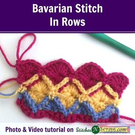 Bavarian Crochet Patterns, Disney Sewing, Crochet Blanket Stitches, Bavarian Crochet, Crocheted Afghans, Baby Afghan Crochet Patterns, Dorset Buttons, Crocheting Patterns, Crochet Stitches Guide