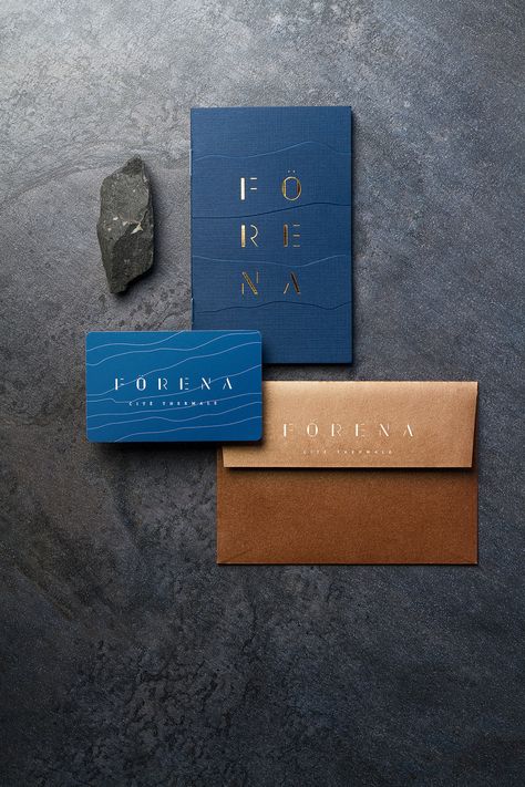 Förena spa identity on Behance Spa Branding, Digital Communication, 카드 디자인, Stationary Design, Piece Of Paper, Real Estate Branding, Restaurant Branding, Corporate Branding, E Card