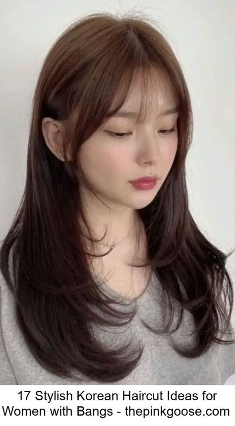 Wispy Bangs With Bob, Bangs With Lob, Curtain Bangs And Wispy Bangs, Bangs With A Bob, Asian Curtain Bangs, Korean Wispy Bangs, Bangs With Bob, Curtain Bangs With Long Layers, Bangs With Long Layers