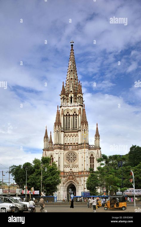 Download this stock image: Our Lady of Lourdes church ; Trichy Tiruchchirappalli ; Tamil Nadu ; India - ERYEWW from Alamy's library of millions of high resolution stock photos, illustrations and vectors. Trichy Photos, Our Lady Of Lourdes, Lady Of Lourdes, Image Processing, World Cultures, Tamil Nadu, Our Lady, Barcelona Cathedral, Old And New