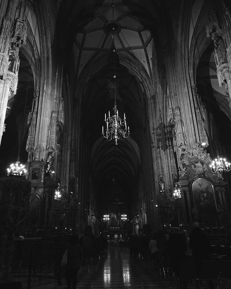 Dark Catholicism, Dark Church Aesthetic, Vienna Cathedral, Catholicism Aesthetic, Anglo Gothic, Mcr Aesthetic, Goth Castle, Dr Faustus, Goth Architecture