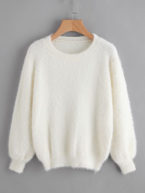 Shop Lantern Sleeve Fluffy Sweater online. SheIn offers Lantern Sleeve Fluffy Sweater & more to fit your fashionable needs. Pink Oversized Sweater, Pull Mohair, Pullovers Outfit, Pink Pullover Sweater, Fall Pullover, Fluffy Sweater, Top Shirt Women, Long Pullover, Long Sleeve Pullover Sweater