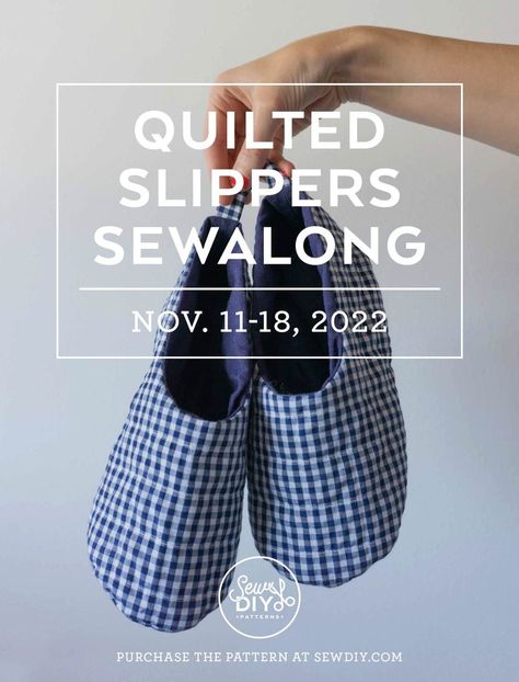 Quilted Slippers Sewalong — Sew DIY Diy Stockings Pattern, Slippers Sewing Pattern, Quilted Slippers, Sewing Slippers, Stocking Patterns, Diy Stocking, Pre Quilted Fabric, Easy Quilting, Christmas Fabric Crafts