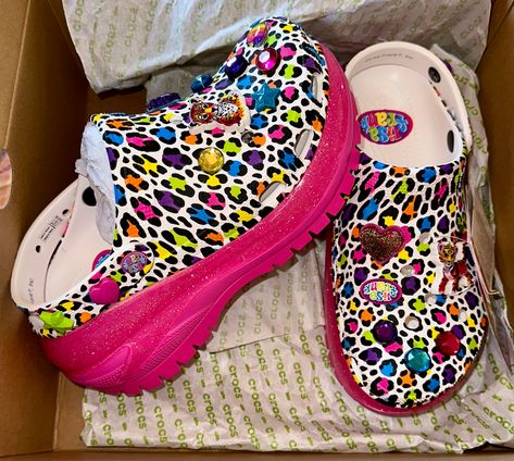 Lisa Frank Shoes, Lisa Frank Crocs, Mega Crush Crocs, Lisa Frank Clothing, Crush Crocs, Platform Crocs, Life Vision, Lisa Frank, Christmas Wishlist