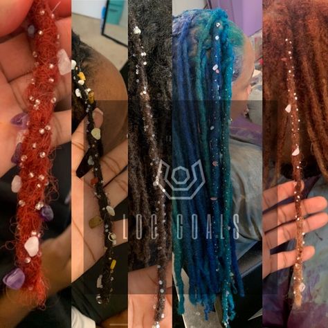 Sprinkle Locs, Color Faux Locs Black Women, Decorated Locs, Loc Sprinkles Locks, Decorated Braids, Loc Jewelry Hairstyles, Beaded Locs, Rainbow Locs, Hair Jewelry For Locs