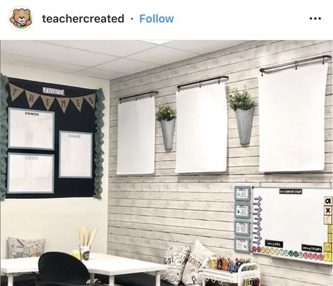 Blank Wall Classroom Ideas, Minimalistic Classroom, Class Bulletin Board Ideas, Eucalyptus Classroom, Teaching Classroom Decor, Elementary Classroom Themes, Classroom Arrangement, Teachers Office, Classe D'art