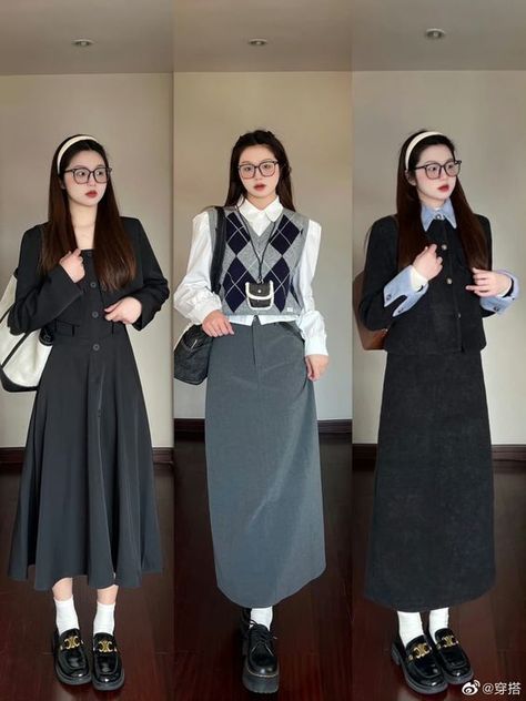 #fashion #koreanfashion #outfits #pink #cute Preppy Long Skirt Outfits, Retro Aesthetic Outfit Ideas Summer, Outfit Ideas Douyin, Preppy Outfits Modest, Modest Preppy Outfits Aesthetic, Preppy Modest Outfits, Vintage Hijab Outfit, Yearbook Outfit Ideas, Skirt Japanese Style