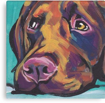 Chocolate Labrador Retriever Dog Bright colorful pop dog art Canvas Print Labrador Retriever Art, Dog Portraits Art, Labs Art, Chocolate Labrador Retriever, Dog Pop Art, Dog Print Art, Chocolate Labrador, Pop Art Print, Chocolate Lab