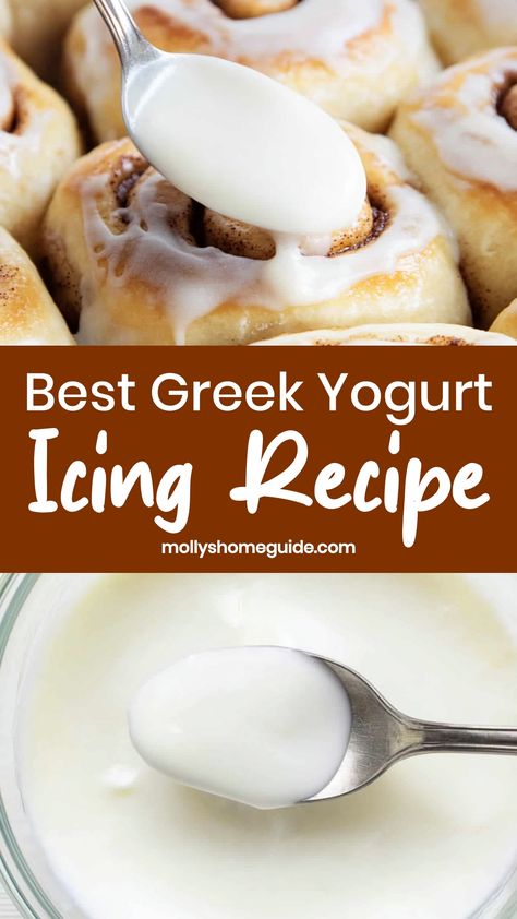 Discover the perfect way to add a creamy and tangy twist to your baked goods with this delicious greek yogurt icing recipe. Elevate your cakes, muffins, and cupcakes with a healthier alternative that doesn't compromise on flavor. Once you try this simple yet decadent icing made with greek yogurt, you'll never go back to traditional frostings. Whether you're a baking enthusiast or just looking for a guilt-free treat, this recipe is sure to impress your taste buds. Greek Yogurt Icing Recipe, Yogurt Icing Recipe, What To Make With Vanilla Yogurt, Greek Yogurt Frosting Healthy, Recipes For Plain Greek Yogurt, Greek Yogurt Add Ins, What To Do With Greek Yogurt, Nonfat Greek Yogurt Recipes, Yogurt Recipes Dessert