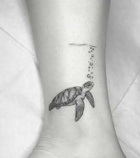 12+ Tiny Sea Turtle Tattoo Designs | PetPress Turtle Tattoo Black And White, Hawaiian Turtle Tattoos, Small Turtle Tattoo, Sea Life Tattoos, Tortoise Tattoo, Tattoo Black And White, Sea Turtle Tattoo, Tier Tattoo, Turtle Tattoo Designs