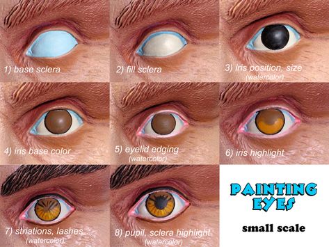 Welcome to GarageKitsUSColors.com Painting Eyes, Painting Figurines, Figure Painter, Painting Anime, Face Painting Tutorials, Warhammer Paint, Modeling Techniques, Dnd Miniatures, Face Painting Designs