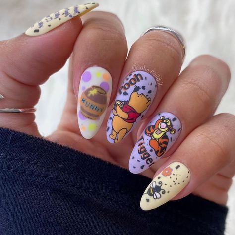 Pooh Winnie, Naild It, Different Patterns, Nail Inspo, Winnie The Pooh, Nail Designs, Nail Art, Instagram Photos, Photo And Video