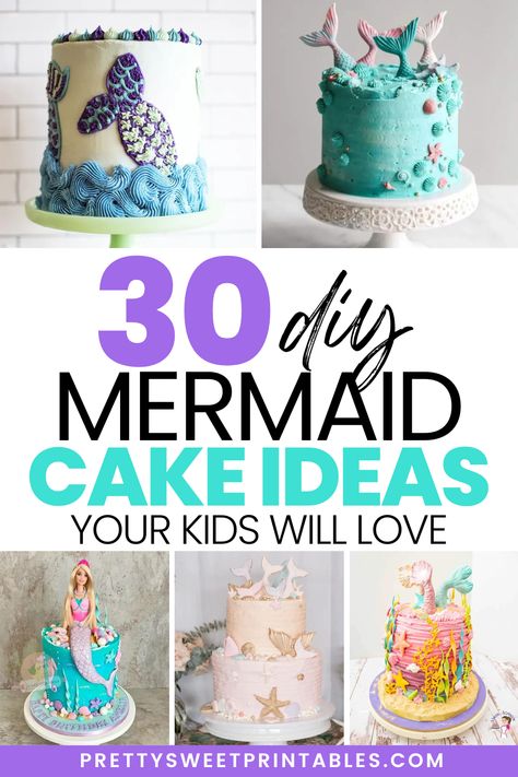 mermaid cake ideas Mermaid Birthday Cake Ideas Diy, 3rd Birthday Mermaid Cake, Homemade Mermaid Birthday Cake, Little Mermaid Cakes For Girls Birthday, Mermaid Cake Ideas Simple, Mermaid Cake Recipe, Easy Mermaid Birthday Cake, Dive Into 5 Birthday Cake, Diy Mermaid Cake Simple