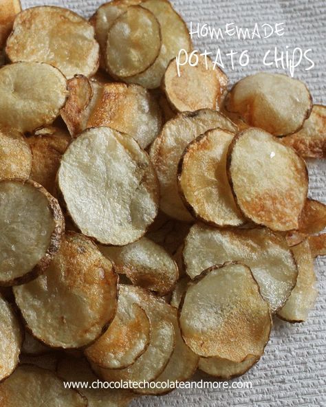 Homemade Potato Chips-so much better tasting than anything you can buy in the store! Homemade Potato Chips, Chocolate Chocolate, Potato Dishes, Yummy Eats, Game Day Food, Snack Time, Potato Chips, Vegetable Dishes, Tortillas