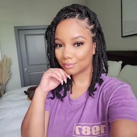 VoiceOfHair ®️ on Instagram: “Springy Afro Twists 😍 ⠀⠀⠀⠀⠀⠀⠀⠀⠀ Loving this neat protective style on @jai.marii ❤️ Swipe left✨ ⠀⠀⠀⠀⠀⠀⠀⠀⠀ Would you rock it? 🔥 #voiceofhair…” Springy Afro Twist Hairstyles, Afro Twist Hairstyles, Jai Marii, Twisted Up Springy Afro Twist, Afro Twists, Springy Afro Twist, Afro Twist, Protective Style, You Rock