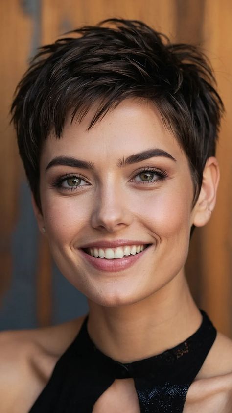 Bangs for Days: 15 Short Hair Ideas to Rock Your Round Face - Inspire Inlet Short Pixie With Short Bangs, Pixie Bangs Short, Short Hair With Color Ideas, Pixie With Bangs Round Face, Short Hairstyle For Thinner Hair, Discover Style Ideas, Pixie Cut 2024, Very Short Hairstyle Women, Short Hairstyle Women 2024