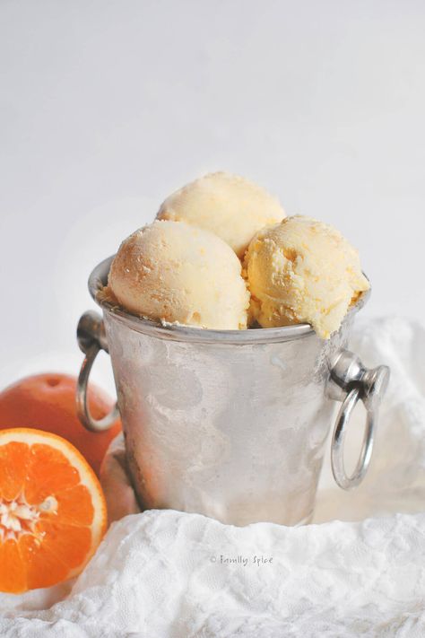 Orange Sherbert Ice Cream, Creamsicle Ice Cream, Sherbet Ice Cream, Sherbet Recipes, Orange Ice Cream, Orange Curd, Orange Sherbert, Ice Cream Maker Recipes, Cream Ice Cream