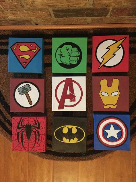 Avengers Painting, Marvel Canvas, Marvel Paintings, Disney Canvas Art, Disney Canvas, Marvel Drawings, Small Canvas Paintings, Simple Canvas Paintings, Cute Canvas Paintings