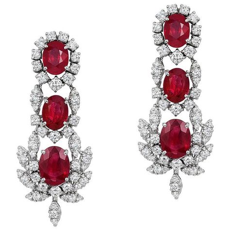 Earrings Van Cleef, Jewellery Ruby, Diamond Statement Necklace, White Gold Drop Earrings, Diamond Chandelier Earrings, Diamond Chandelier, Jewelry Ruby, Red Pendant, Gold Chandelier Earrings