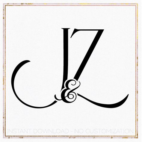 Modern wedding monogram with couple initials JZ in a stylish font. Perfect for wedding invitations, save the dates, signage, etc. #weddingmonogram #weddinglogo . #Couple_Logo #Personalized_Wedding_Koozies #Account_Ideas #Logo_Monogramme Couple Logo, Black And White Png, Logo Monogramme, Digital Logo, Engagement Party Favors, White Png, Personalized Wine Glasses, Custom Koozies, Personalized Balloons